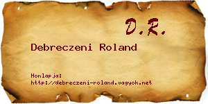 Debreczeni Roland névjegykártya